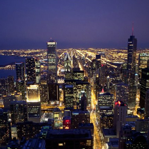 Panoramic View of Chicago from Hancock Center's Signature Lounge